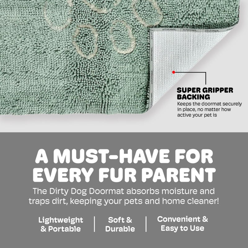 Dog Gone Smart Dirty Dog Doormat - Fast Drying Rug with Super Gripper Backing for Clean Floors - Super Absorbent and Machine Washable Mat for Muddy Paws - Pacific Blue - Image 5